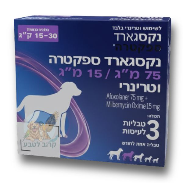 אריזה כחולה אחת של נקסגארד ספקטרה לכלב גדול במשקל חמישה עשר עד שלושים קילוגרם
