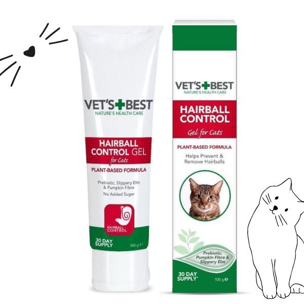 משחת היירבול הטעימה לחתולים 100 גרם Vet's Best Hairball Control Gel