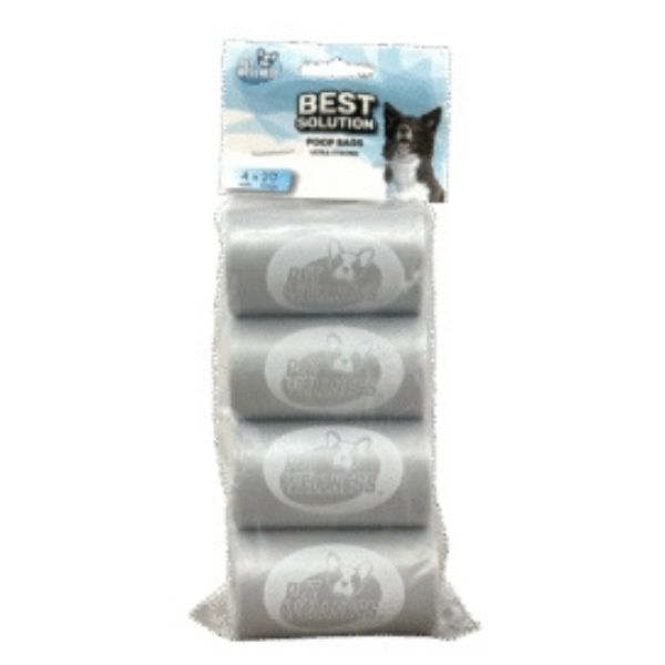 שקיות איסוף צרכים לכלבים Best Solution | מארז 4 גלילים חזקים במיוחד
