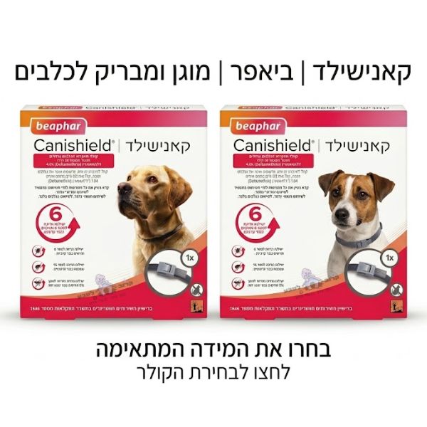 קולר קאנישילד לכלבים מבית ביאפר (Beaphar Canishield) – הגנה ארוכת טווח נגד קרציות ופרעושים