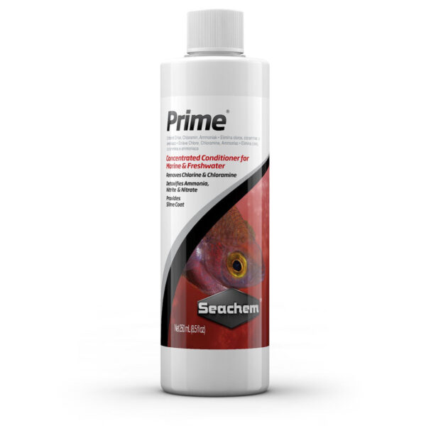 בקבוק תכשיר אנטי כלור Seachem Prime לאקווריום מים מתוקים ומלוחים