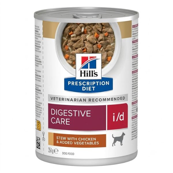 פחית מזון רפואי רטוב לכלבים הילס i/d Digestive Care תבשיל עוף וירקות 354 גרם