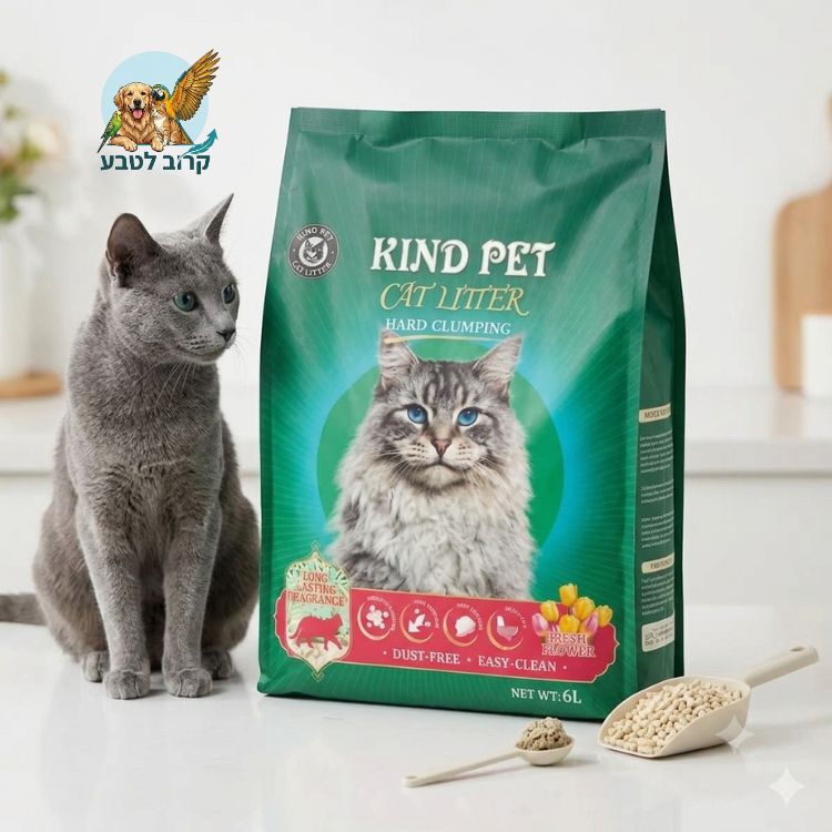 KIND PET חול טופו בריח פרחים - חול לחתולים