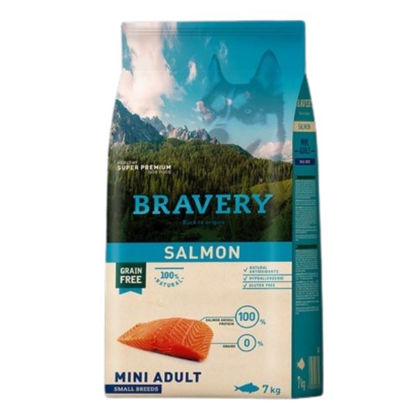 אוכל לכלבים ברייברי סלמון אדולט Bravery Adult Salmon Grain Free